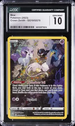 2023 POKEMON CROWN ZENITH #GG10/GG70 MEW CGC 10 GEM MINT - Image 1
