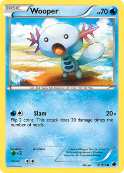 Wooper 21/116 C Plasma Freeze Pokemon NM/M - Image 1