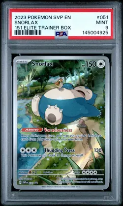 PSA 9 Snorlax 051 151 Elite Trainer Box Pokemon Svp En-Sv Black Star Promo - Image 1