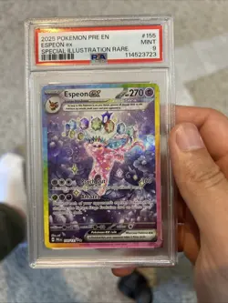 Pokemon TCG Espeon EX Prismatic Evolutions Holo Card 155/131 PSA 9 Mint - Image 1
