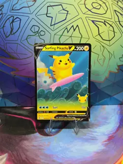 Pokemon TCG Surfing Pikachu v Celebrations Holo Ultra Rare Card 008/025 - Image 2