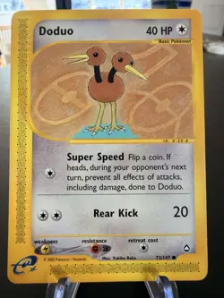 Doduo 73/147 Aquapolis Vintage Near Mint Pokemon Card e-Reader Common WOTC (NM) - Image 1
