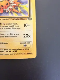 Jolteon 20/64 Jungle Set Vintage Pokemon Card Non-Holo Rare WOTC 1999 LP - Image 5