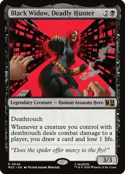 Black Widow, Deadly Hunter Foil Marvel Super Heroes NM MTG - Image 1