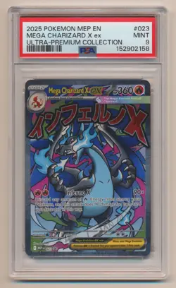 PSA 9 Pokemon Black Star Promo Mega Charizard X EX MEP EN #023 MINT Condition! - Image 1
