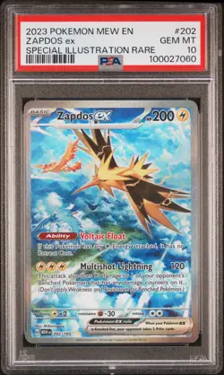 2023 POKEMON MEW EN-151 SPECIAL ILLUSTRATION RARE #202 ZAPDOS EX PSA 10 - Image 1
