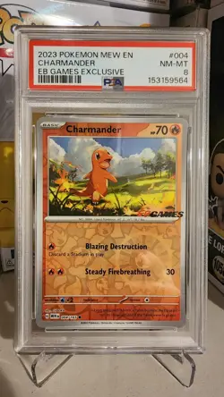 Charmander 004/165 PROMO EBGAMES EXCLUSIVE Stamp PSA 8 - Image 1