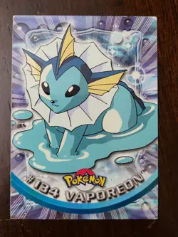 DMG! VAPOREON #134 TOPPS POKEMON SERIES 3 TV ANIMATION EDITION - Image 1