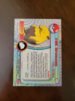 NM! 1999 Topps Pokemon TV Animation Edition Blue Logo Drowzee #96 - Image 2