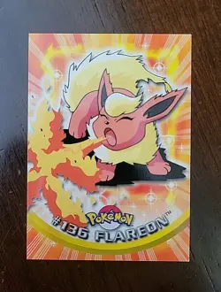 NM! FLAREON #136 TOPPS Pokemon TV Animation BLUE LOGO Series 3 - Image 1