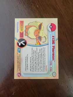 NM! FLAREON #136 TOPPS Pokemon TV Animation BLUE LOGO Series 3 - Image 2