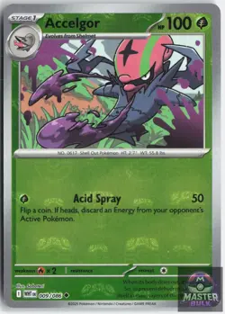 Accelgor (Master Ball Pattern) 009/086 Uncommon White Flare Pokemon Near Mint - Image 1