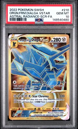 POKEMON SWORD & SHIELD ASTRAL RADIANCE FULL ART/ORIGIN FORME DIALGA VSTAR PSA 10 - Image 1