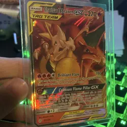 Charizard & Braixen GX TAG TEAM Holo SM Cosmic Eclipse 22/236 270HP Ultra Rare - Image 1