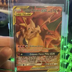 Charizard & Braixen GX TAG TEAM Holo SM Cosmic Eclipse 22/236 270HP Ultra Rare - Image 2