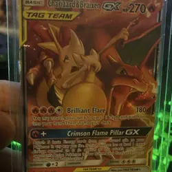 Charizard & Braixen GX TAG TEAM Holo SM Cosmic Eclipse 22/236 270HP Ultra Rare - Image 3