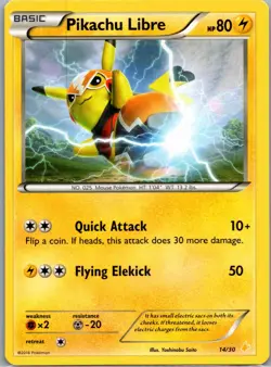 Pikachu Libre (14 14/30 XY Trainer Kit: Pikachu Libre & Suicune Pokemon TCG C NM - Image 1