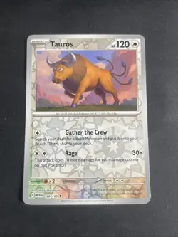 Tauros 128/165 Uncommon 151 Pokemon Reverse Holo Near Mint - Image 1