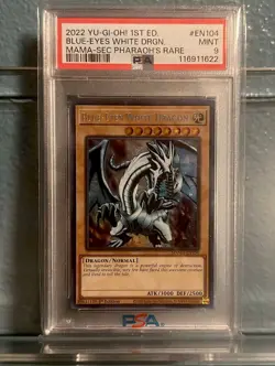 Yugioh PSA 9 Blue-Eyes White Dragon MAMA-EN104 Secret Pharaoh's Rare 1st S#4266 - Image 1