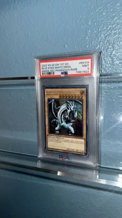 Yugioh PSA 9 Blue-Eyes White Dragon MAMA-EN104 Secret Pharaoh's Rare 1st S#4266 - Image 4