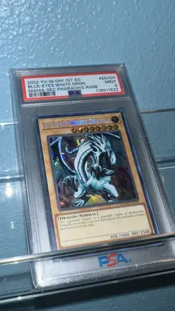 Yugioh PSA 9 Blue-Eyes White Dragon MAMA-EN104 Secret Pharaoh's Rare 1st S#4266 - Image 5