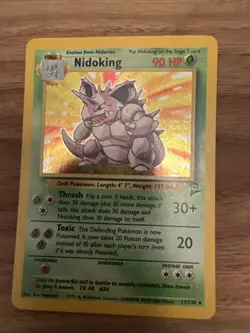 Pokemon TCG Base Set 2 Holo Card Nidoking 011/130 Rare Original - Image 1