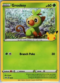 Grookey - 8/25 Holo McDonald's 25th Anniversary Promos - Pokemon Card - NM - Image 1