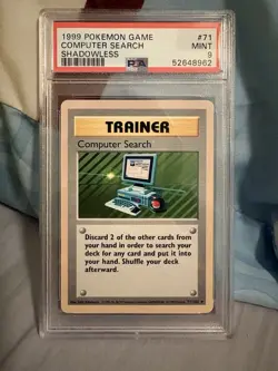 Computer Search #71/102 Pokemon Shadowless Base Set PSA 9 - Image 1