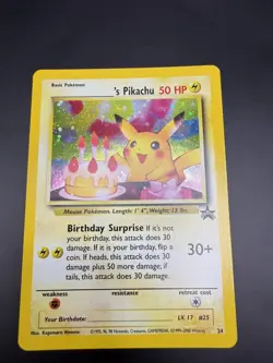 Birthday Pikachu 24 Black Star Promo 2000 - NM Vintage Pokemon TCG - Image 3