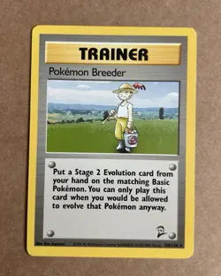 Pokemon Card Pokemon Breeder 105/130 Base Set 2 Rare Non Holo WOTC LP (3) - Image 1