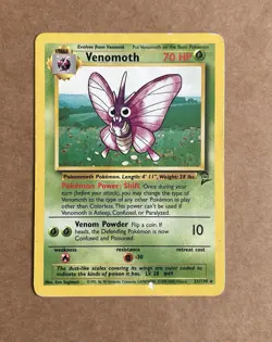 Pokemon TCG Venomoth Base Set 2 Non-Holo Card 31/130 Unlimited Rare - Image 1
