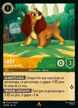 Carte Disney Lorcana Chapitre 8 Lady - Chienne decidee 33/204 Rare en Francais - Image 1