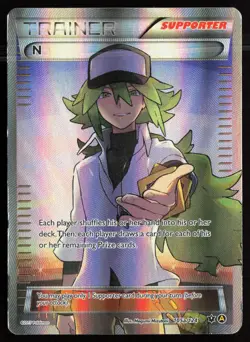 2017 Pokemon N Full Art Trainer XY Collection Promo Premuim Trainer 105a/124 LP - Image 1