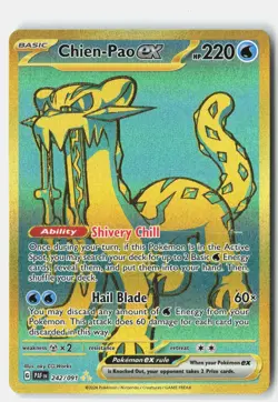 Chien-Pao ex 242/091 Hyper Rare Paldean Fates Pokemon Holo NM aky CG Works - Image 1