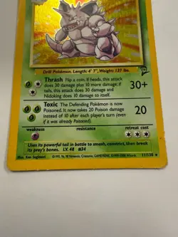 Pokemon Nidoking 11/130 Holo Rare Base Set 2 WOTC Vintage 1999-2000 HP/DMG - Image 3