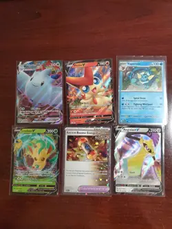 Pokemon 6 Card Lot Holos EX, V And Rare Cards , Great Value Set Building Lot17 - Image 1