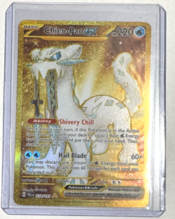 Pokemon Chien-Pao ex GOLD Hyper Rare Secret SV02: Paldea Evolved 274/193 NM - Image 1