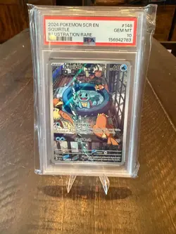 Pokemon 2024 SV07 Stellar Crown Squirtle 148/142 IR Holo EN PSA 10 - Image 1