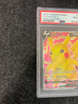 2020 PIKACHU V VIVID VOLTAGE # 170 POKEMON SWORD & SHIELD VIVID VOLTAGE PSA 10! - Image 3