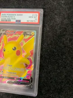 2020 PIKACHU V VIVID VOLTAGE # 170 POKEMON SWORD & SHIELD VIVID VOLTAGE PSA 10! - Image 4