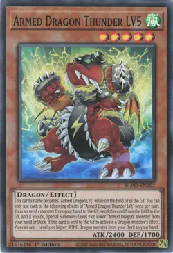 Armed Dragon Thunder LV5 BLVO-EN003 Super Rare Blazing Vortex Yu-Gi-Oh LP - Image 1