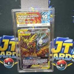 Pokemon TCG Moltres Zapdos & Articuno GX Hidden Fates SM210 Promo Card Ace 10 - Image 1