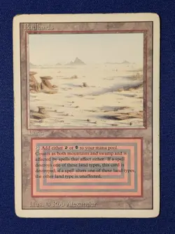 MTG Magic the Gathering Badlands Dual Land Revised Edition Heavy Play - Image 2