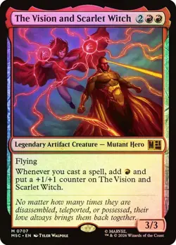 The Vision and Scarlet Witch Foil Marvel Super Heroes NM MTG - Image 1