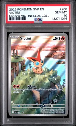 Pokemon TCG Victini SVP 208 PSA 10 Gem Mint Card Graded Promo Illustration Rare - Image 1