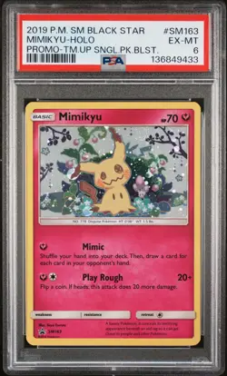 2019 POKEMON SM BLACK STAR PROMO TEAM UP SINGLE PACK BLISTERS MIMIKYU-HOLO PSA 6 - Image 1