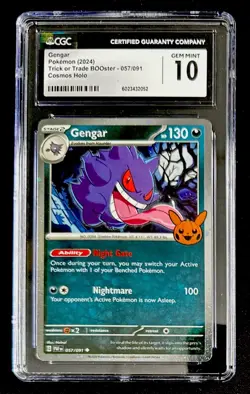 CGC 10 Gengar 057/091 COSMOS HOLO Trick or Trade Pokemon Card 002 GEM MINT - Image 1
