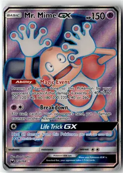 Mr. Mime GX 156/168 Ultra Rare Celestial Storm Pokemon Holo Near Mint - Image 1