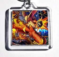 Pokemon Holo Blaziken Torchic Evolution Double-Sided Acrylic Hoenn Keychain - Image 1