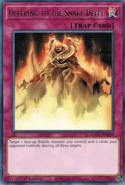 Yugioh! Offering To The Snake Deity Angu-En060 Rare 1st Edition Lightly Played - Image 1